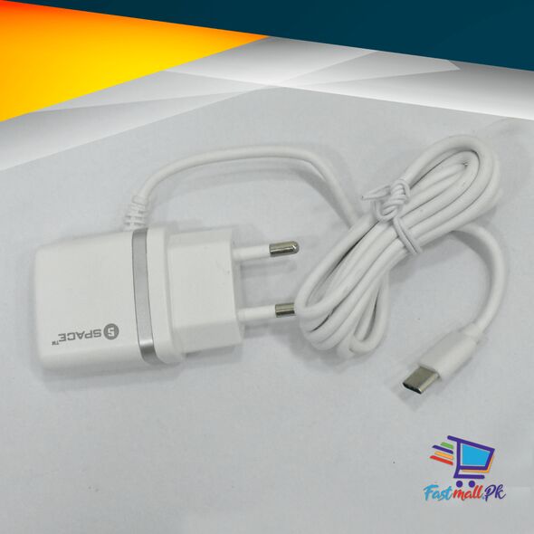 Space Type C USB Cable Wall Charger - WC105c