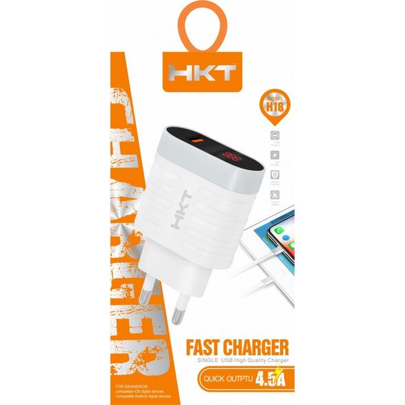 HKT Hot Selling Digital Display 18W 4.5A Fast Charger