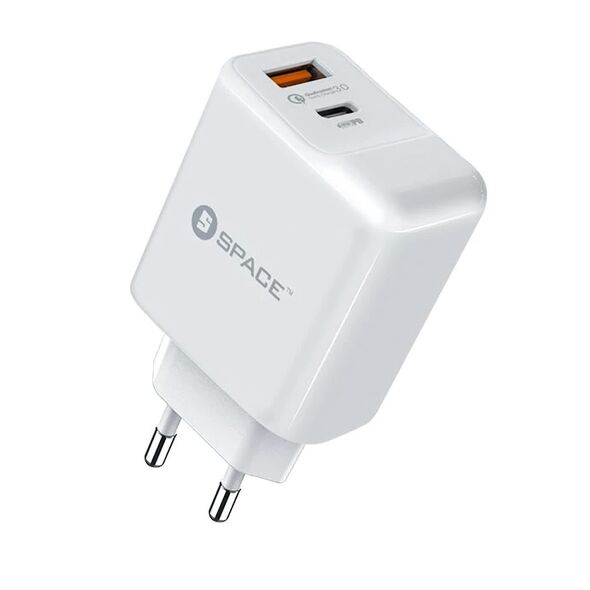 Space PD+QC 3.0 (20W) Type C + USB Wall Charger